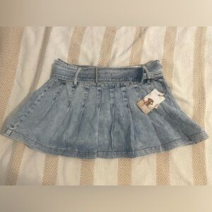 Sincerely Jules Light Blue Pleated Mini Skirt